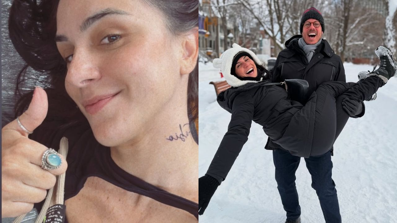 Namorada de Fábio Porchat faz tatuagem ousada em homenagem ao apresentador