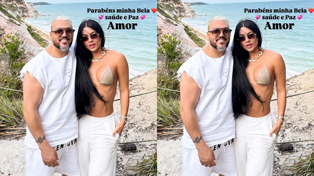 Belo posta primeira foto com Rayane Figliuzzi