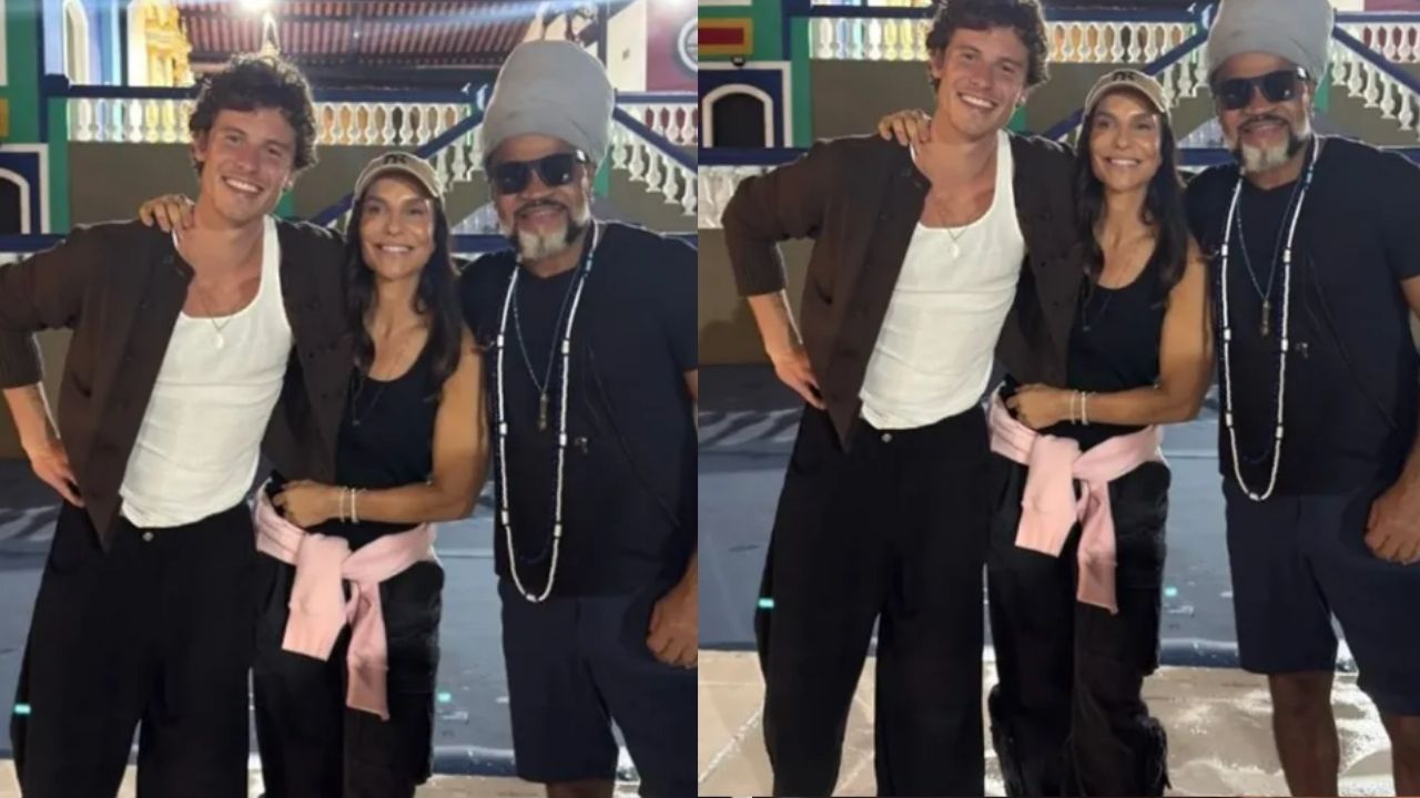 Ivete Sangalo apresenta Shawn Mendes a Carlinhos Brown e brinca chamando o cantor de “filho mais velho”