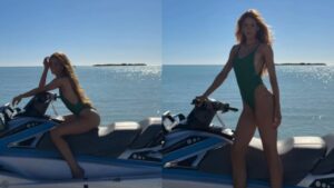 Marina Ruy Barbosa em cima do jetski