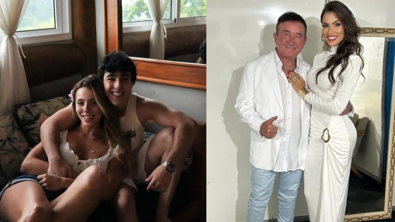 Enzo Rabello e Amado Batista com suas namoradas