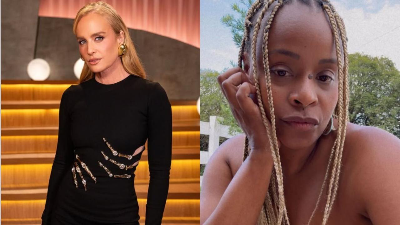Angélica e Roberta Rodrigues. Angélica é uma mulher branca, loira e Roberta é uma mulher negra.