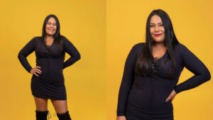 Montagem com duas fotos de Chaiany do BBB26