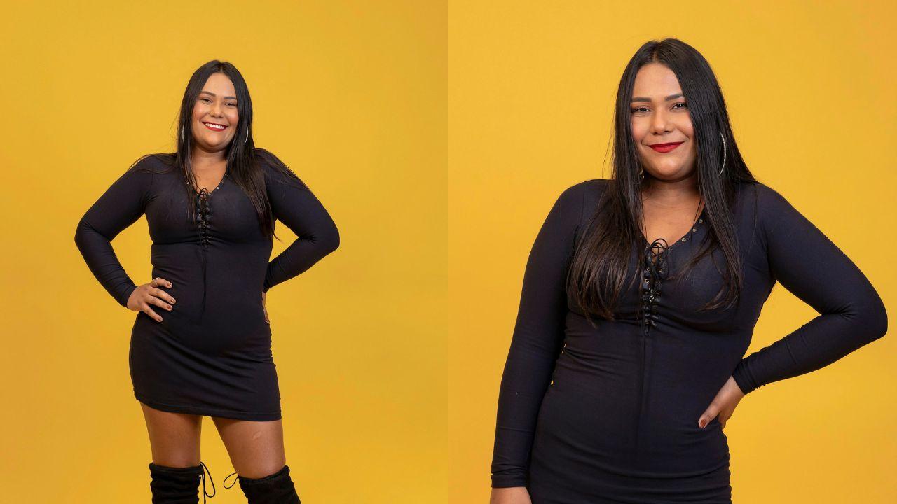 Montagem com duas fotos de Chaiany do BBB26