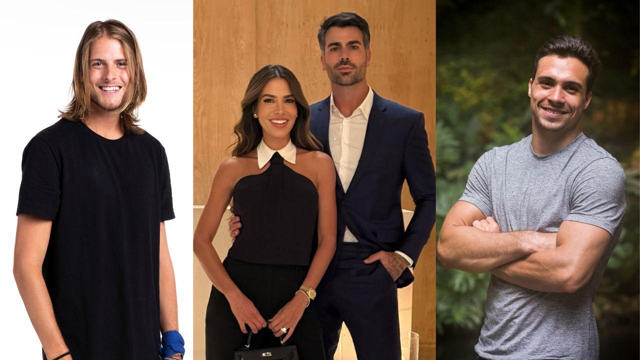 Montagem de três fotos lado a lado de ex- participantes do BBB