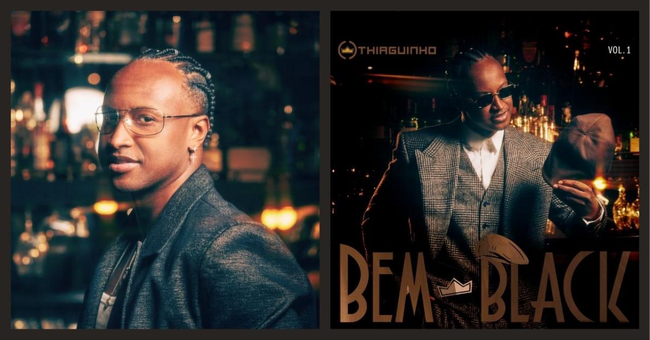 Thiaguinho e a capa do álbum Bem Black