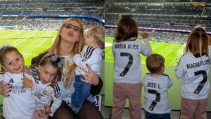 Virginia Fonseca levou os filhos para ver jogo de Vini Jr.