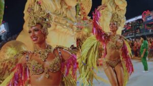 Alane Dias no desfile pela Grande Rio