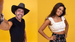 Montagem de fotos de Gabriela e Cowboy