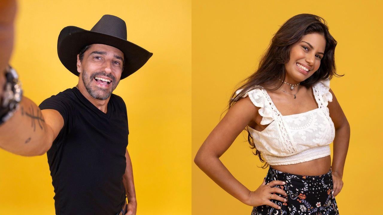 Montagem de fotos de Gabriela e Cowboy