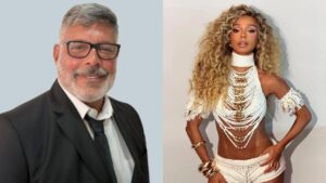 Montagem de fotos; à esquerda, Frota; à direita, Brunna Gonçalves