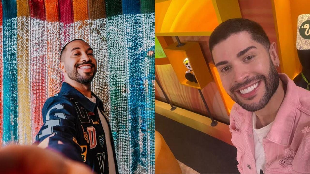 Montagem de duas fotos, a primeira do Gil, a segunda do Marcelo