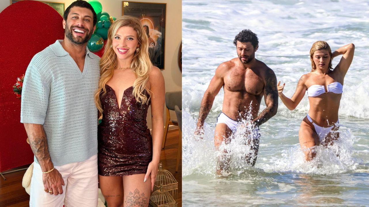 Jesus Luz e e Rafaela Mesquita. Homem branco e mulher loira.