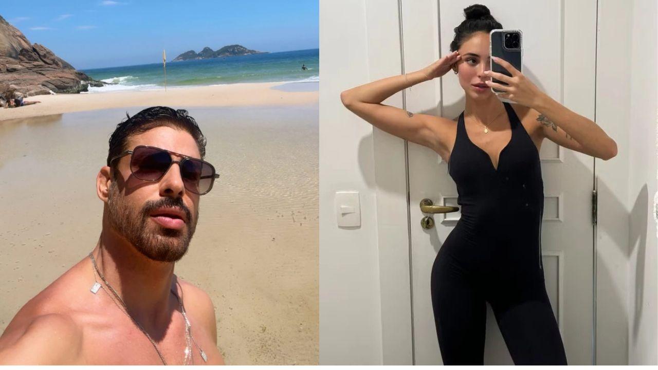 Cauã Reymond e Luana Mandarino. Homem e mulher brancos.