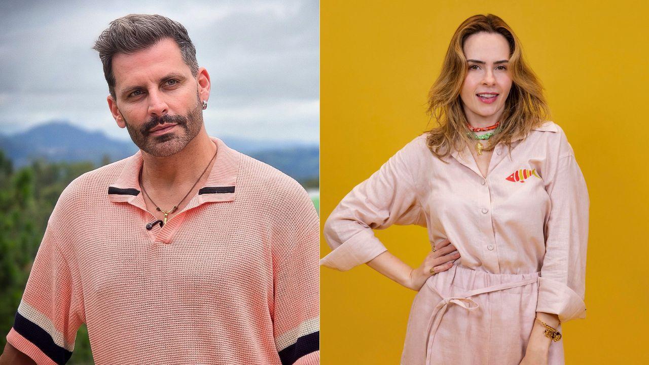 Montagem de duas fotos com Henri Castelli e Ana Paula.
