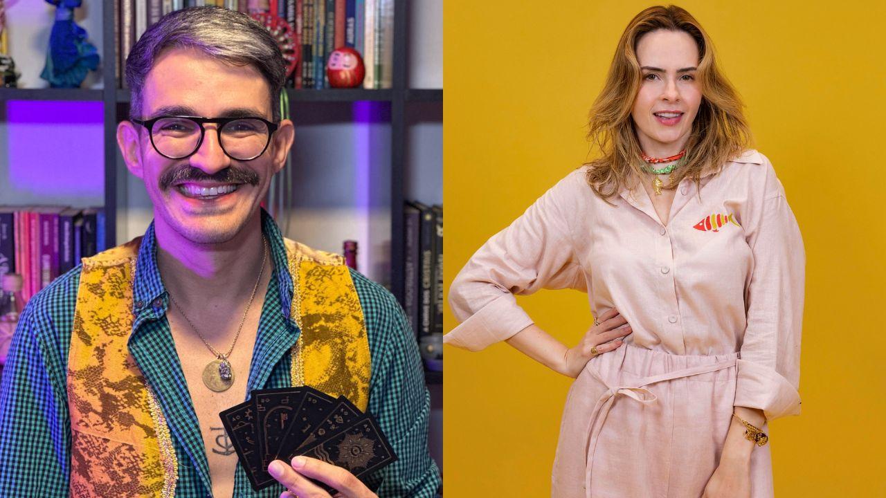 Montagem de duas fotos. À esquerda, Phelippe, guru de Ana Paula; á direita, Ana Paula