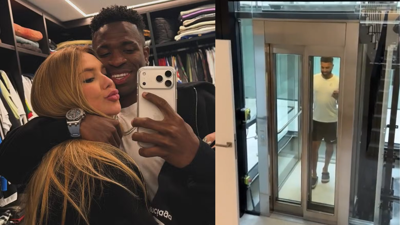 Virginia exibiu elevador e detalhes da mansão de Vini Jr. nas redes sociais
