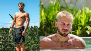 Zé Felipe exibiu nova tatuagem próxima à virilha