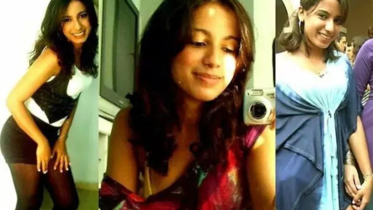 Montagem de três fotos da Anitta antigas.