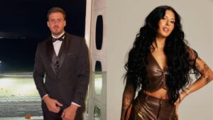 Montagem de duas fotos. Ana Castela e Jon Vlogs.
