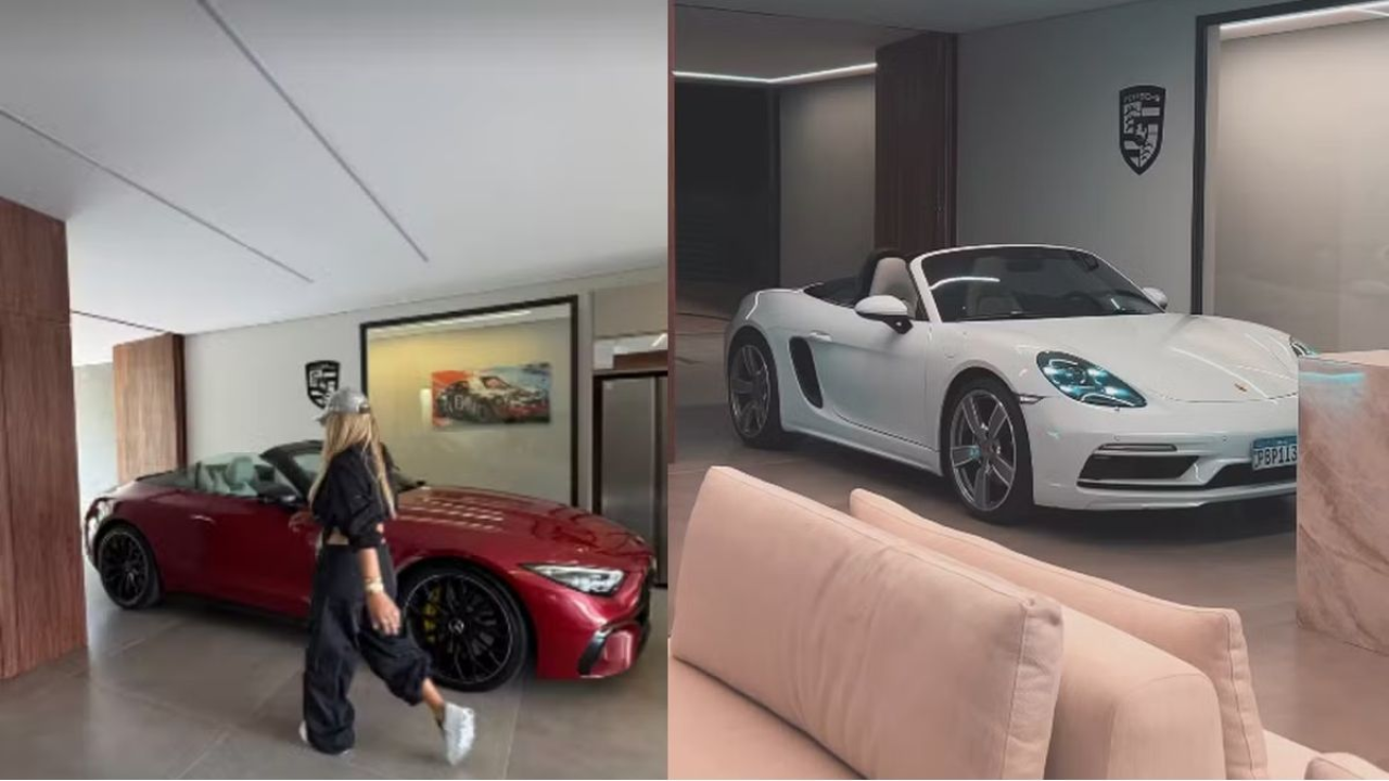 Ex de Hulk mostra carro de R$ 2 milhões estacionado dentro da sala; veja