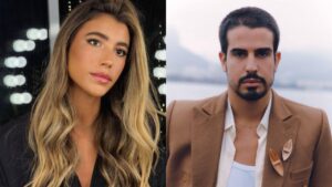 Montagem de duas fotos. Ator Enzo Celulari e atleta Luísa Moraes.