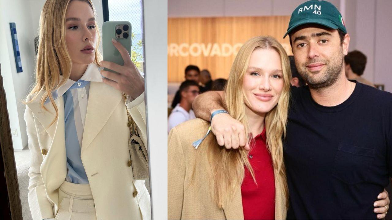 Montagem de duas fotos. Fiorella Mattheis e Roberto Marinho neto.
