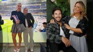 Montagem de duas fotos. À esquerda, Virgínia e sua mãe, Margareth; à direita, Nicolas Prattes e sua mãe, Giselle