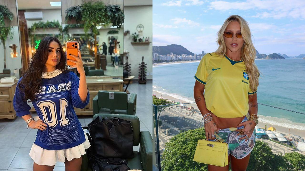 Montagem de duas fotos. À esquerda, Bruna Pinheiro; à direita, Virginia