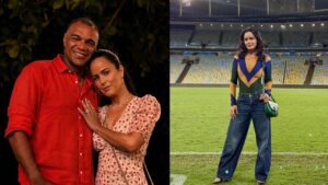 Montagem de duas fotos da Luciele Camargo e Denilson.