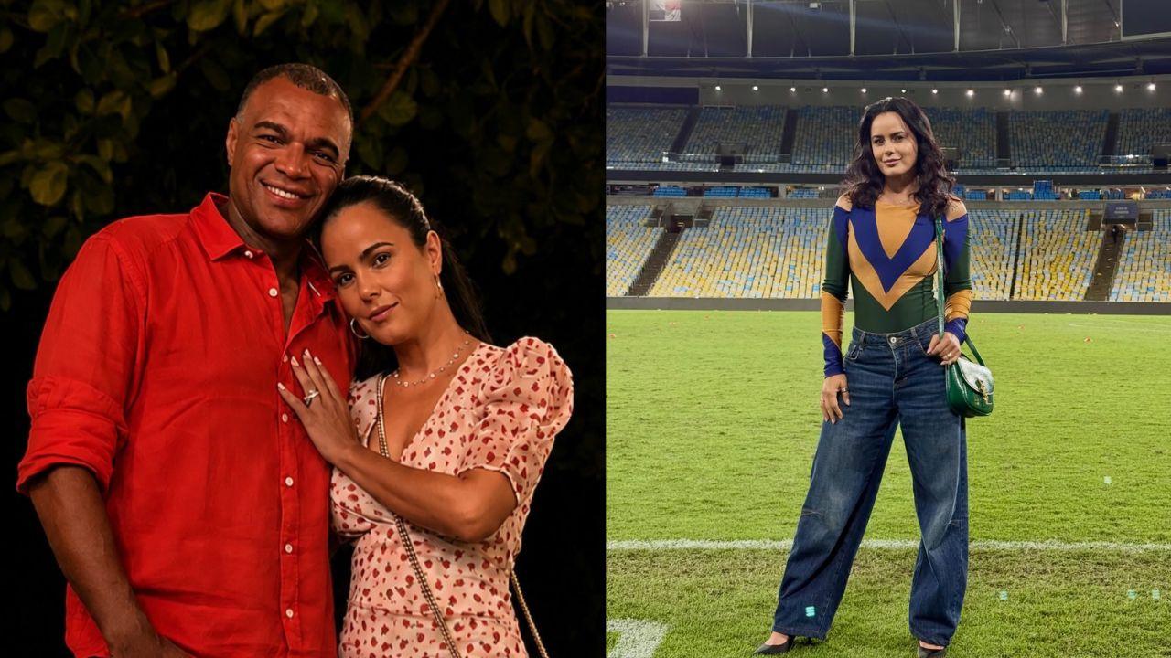 Montagem de duas fotos da Luciele Camargo e Denilson.