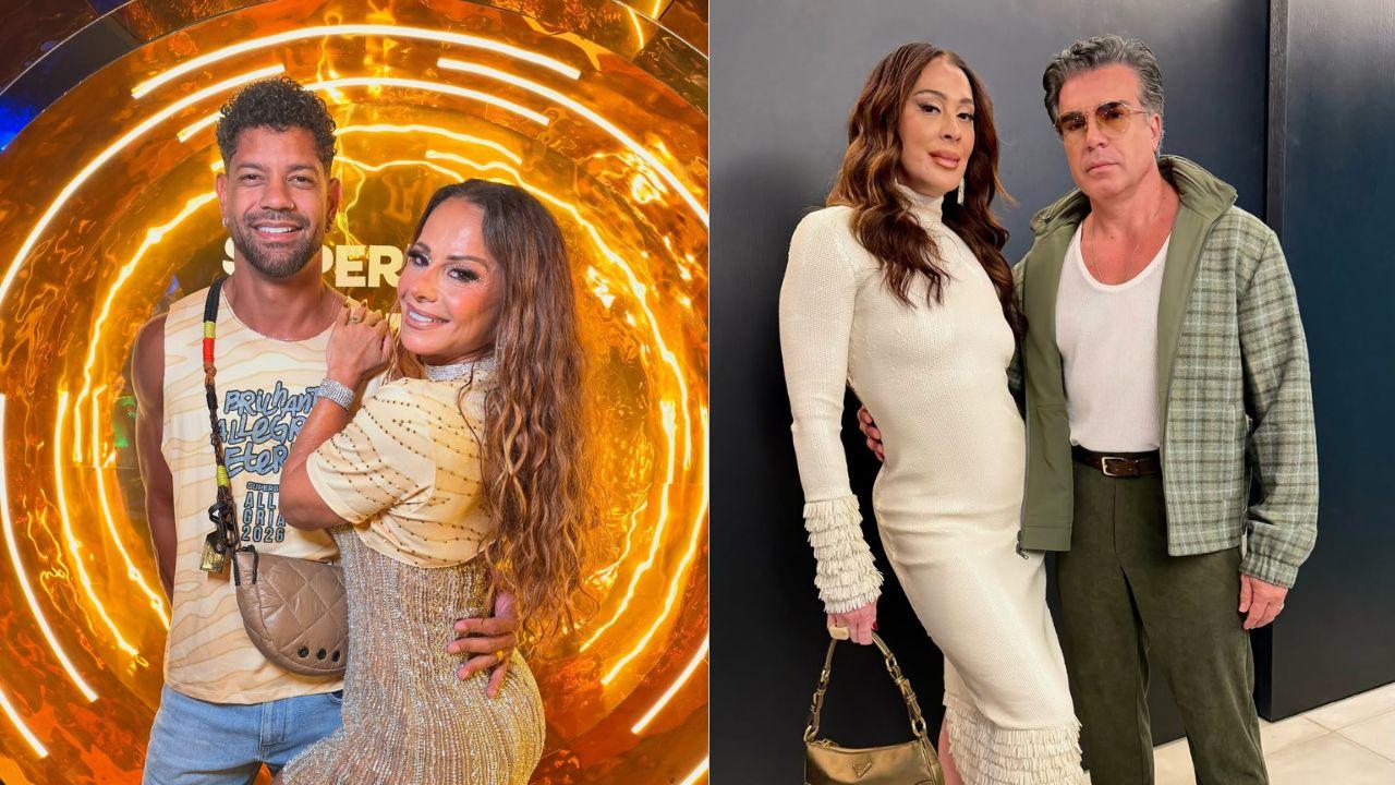 Viviane Araujo e o marido. Claudia Raia e o marido.