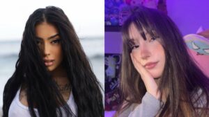 Montagem de duas fotos. À esquerda, MC Mirella; à direita Nany