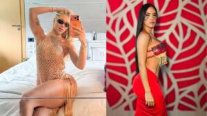 Duas fotos. Uma mostrando Virginia e a outra Isabelle Nogueira.