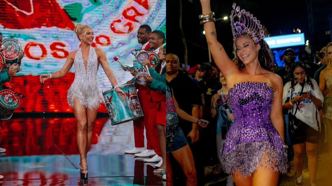 Montagem de duas fotos; à esquerda, Virginia; à direita, Paolla Oliveira