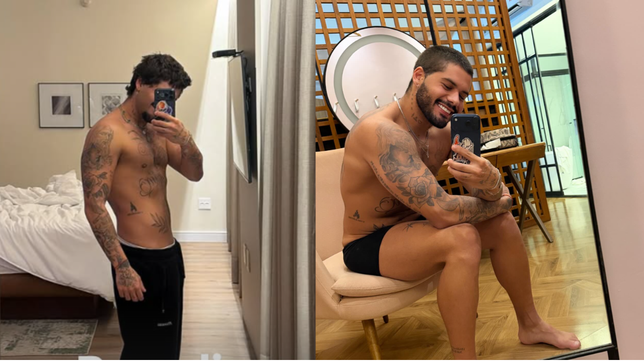 Zé Felipe compartilhou registro sem camisa nas redes sociais