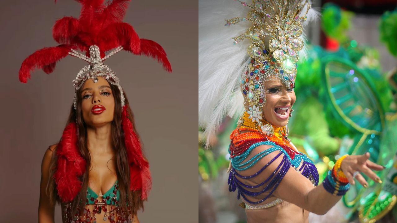 Montagem de duas fotos. A esquerda, Anitta; à direita, Viviane Araújo